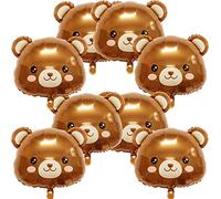 8 Pièces Ballon Ours Animalier, Ballons en forme d'Ours Marron, Ballon de baudruche pour fête d'anniversaire animalière, Décoration de fête sur le thème de la jungle