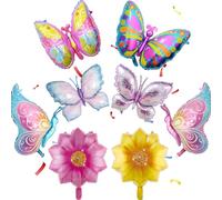 8 Pièces Ballon Papillon,Papillon Decoration,Ballons Anniversaire,Ballons en Aluminium Papillon,Papillon Ballon,pour Filles Fête à Thème Papillon Fête de Jardin Anniversaire Mariage