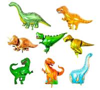 8 Pièces Ballons 3D Dinosaure Géant, Décoration Anniversaire Style Jungle, Fournitures Party