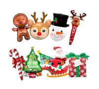 8 Pièces Ballons en Aluminium de Noël, Décoration Ballons de Noëls, ballon helium noel, Ballon de Père Noel, Bonhomme de Neige, Pain d'épices, Renne, Sapin, Décoration de Vacances de Joyeux Noël