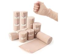 8 Pièces Bandage élastique Protecteur Bandage élastique Médical pour Poignets Coudes épaules Genoux Chevilles（Couleur Peau）
