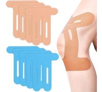 8 Pièces Bande de Kinésiologie, Tape de Kinesiologie pour Genou, Agréable à Porter, élastiques et Imperméables pour Genoux, Aux épaules, Aux Chevilles et Aux Poignets(Bleu + Couleur)
