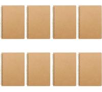 8 Pièces Bloc Notes En Papier Ligné, Cahier À Spirale, Cahiers À Couverture Kraft, Bloc Notes A5, 50 Feuilles De Papier Ligné De 100 Pages, Adapté À L'écriture À La Maison Et À L'école