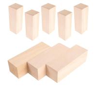 8 Pièces Blocs de Bois de Tilleul à Sculpter, Cubes Bruts DIY | Surface Lisse à Grain Fin, Faciles à Couper et Résistants aux Fissures, pour Cours D’art et Projets Familiaux