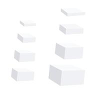 8 Pièces Boîte D'exposition de Cubes En Acrylique, Présentoir Buffet Traiteur, Boîtes Gigognes à 5 Côtés, Rehausseur de Buffet pour Table, pour Cupcakes, Fêtes, Mariages, Dessert, Bijoux, Blanc