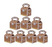 8 Pièces Boîte en Carton Pirate Marron Poignées | Papier Contact Alimentaire, Structure Stable, Motifs Imprimés, Fête D'anniversaire Garçon Fille, Maîtres et Élèves