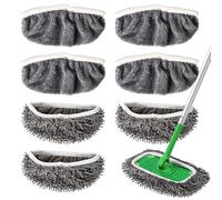 8 Pièces Bonnettes Microfibre Lingettes,Tampons Réutilisables pour Balai Swiffer Sweeper,Humide et Sèche Mop Pads,Tampon de Rechange Balai Serpillère Adaptées à Tous Types de Sols