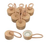 8 Pièces Bouchon en Bois, Couvercle de Rechange Étanche avec Corde | Bois et Coton, Beige, Usage Extérieur et Hydratation Mobile, pour Bouteilles et Bocaux