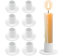 8 Pièces Bougeoirs, Bougeoir Vintage en Métal, Chandelier Bougeoir, pour Mariages, Fêtes, Dîners, Décorations D'intérieur, Les Centres de Table (Blanc)