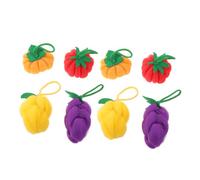 8 Pièces Boules de Bain Fruitées Pe Non Tissé, Pouf de Mignon | Célébration Halloween, Citron Tomate Raisin Potiron, Mousse Rapide et Gommage Doux