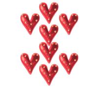 8 Pièces Broche Bijou de Cœur Rouge en Métal Élégante | Fermeture Sécurisée Anti-évasement, Finition Lisse, pour Revers, Chemises, Fêtes et Tenues Scolaires