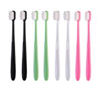 8 Pièces Brosse à Dent Souple, Nano Brosses à Dents Manuelles, Pour Gencives Fragiles, Haute Densité Soft, Accessible Aux Adultes, Enfants, Personnes âGées (Noir + Blanc + Rose + Vert)