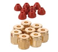 8 Pièces Buse de Pompe à Brouillard Professionnelle en Cuivre | Accessoire pour Effets de Scène et Soirées, Finition Or, Ensemble avec Bague et Joint Silicone