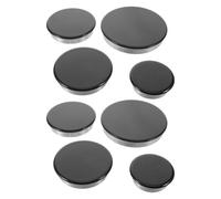 8 Pièces Capuchon de Brûleur à Gaz Plat en Métal pour Cuisinière | Alliage D’aluminium et Fer, Trous Disposés, Finition Lisse Anti-corrosion, pour Wok et Plaques