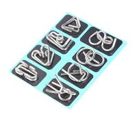 8 Pièces Casse Tete Metallique, Jeux Casse Tête Metal, Métallique Wire Set Mini IQ Puzzle, Esprit Test Jeu Educatif Logic Jouet Classique Cadeau pour Adulte et Enfant (Vert)