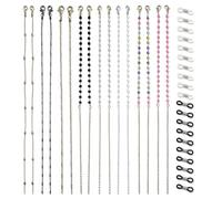 8 Pièces Chaînedelunettes, Chaînes de Lunettes Bandes de Lunettes Avec 20 Pièces de Boucle en Caoutchouc, Elégant Chaîne Anti-perte pour Lunettes Chaîne de Lunettes de Soleil pour Femmes Hommes
