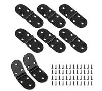 8 Pièces Charnière Plate, Charniere Porte Placard à 180 degrés Charnière Invisible Rondes Charnière Inox Pliables Charnières à Visser pour Table Pliante Armoire Penderie Meubles