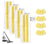 8 Pièces Chiffons en Microfibres Compatible avec les Nettoyeurs Kärcher | 4 Buses pour Sols et 4 Buses à Main pour Kärcher EasyFix SC1, SC2, SC3, SC4, SC5,Lingette Vapeur pour Tous Types de Sols
