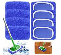 8 Pièces Chiffons Réutilisables pour Swiffer Balai, Lingettes de Sol Humides avec Haute Absorption de l'eau et de la Saleté, Chiffons de Rechange pour Une Utilisation Humide et Sèche, Bleu