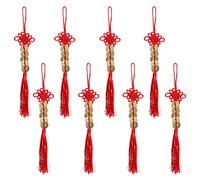 8 Pièces Chinois Fortune Pièces Feng Shui Pendentifs, Feng Shui pièces Chinoises de la Chance, Chinois Rouge Porte-Bonheur Cinq Empereurs Pièces, pour Richesse, Chance, Santé