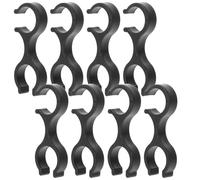 8 Pièces Clip de Rangement en S, Plastique Noir | Accessoire Réutilisable et Portable, pour Bâtons de Marche et Bâtons, Rangement Intérieur ou Extérieur