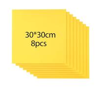 8 Pièces Contreplaqué Coloré Sans Peinture, Contreplaqué Vierge 30 * 30 cm Épaisseur 3 mm, Gravure Et Découpe Au Laser, Feuilles de Bois Non Finies, pour Cadeaux, Artisanat, Modèles 3D Diy (Jaune)