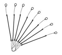 8 Pièces, Cordon Spiralé Noir en Plastique et Silicone | Design Rétractable à Ressort, Double Usage, pour Badges et Notes sur Clipboard, Adapté aux Stylets