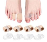 8 Pièces Correcteur d'Oignon, Séparateurs d'Orteils Qui Se Chevauchent avec 2 Boucles, 2 Tailles Ecarteur Orteil, Orthese Hallux Valgus, Soin Des Pieds pour Orteils Superposés, Orteils en Marteau