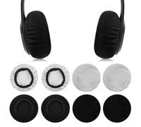 8 Pièces Coussinets d'Oreilles pour Casque, Housses de Casque Extensibles Lavables, Housses d'Oreilles pour Casque en Tissu Flexible, Protection contre la Sueur pour Salle de Sport, Jeux (Noir & Gris)