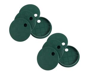 8 Pièces Couvercle de Boîte à Soupape Ronde 6 Pouces en Composite | Surface Antidérapante Texturée, Limite les Débris, Usage Extérieur pour Arrosage, Boîtes Utilitaires