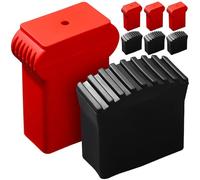 8 Pièces Couvre-pieds D’échelle en Caoutchouc, Noir et Rouge | Pieds Carrés 2,5x6,3cm et 3x5cm, Installation Facile, Usage Maison et Professionnel, Protection