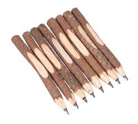 8 Pièces Crayon en Écorce D’arbre pour Écrire et Dessiner | Finition Rustique, Prise en Main Confortable, Bois et Graphite, pour Classe, Journal et Livre D’or