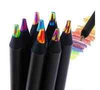 8 Pièces Crayons de Couleur, Ensemble de Crayons de Couleur, Crayon de Couleurs Coloré en Bois Crayon avec Mine Multicolore pour Esquisser, Dessiner, Colorier