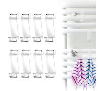 8 Pieces Crochet Radiateur Rond,Crochet pour Radiateur Salle de Bain,Crochet Radiateur Seche Serviette,Crochet Porte Serviette pour Tablette Radiateur,pour Tous les Radiateurs Standards,Transparent