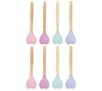 8 Pièces Cuillère à Dessert en Silicone de Cœur | Ustensile Léger, Résistance à Haute Température, Usage la Cuisine et Pâtisserie, Nettoyage Facile, Lot Unique