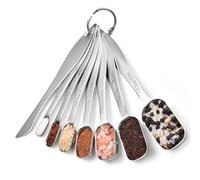 8 Pièces Cuillère Doseuse en Acier Inoxydable, Set de Cuillères à Mesurer avec Règle de Mesure pour Solides et Liquides, Idéal pour Cuisine et Pâtisserie