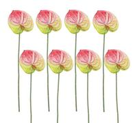 8 pièces de 60,0 cm de fleurs d'Anthurium artificielles au toucher réaliste pour décoration de table, bouquet de mariage et décor de festival (Rose Vert)