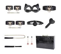 8 Pièces De Bondage pour Le Sexe BDSM, Ensembles De Bondage, Kits De Retenue pour Couples Masculins Et Féminins, Kits De Jouets Sexuels pour Femmes Et Hommes, avec Boîte Cadeau- Black