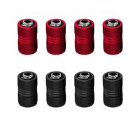 8 Pièces De Bouchons De Valve De Crâne, Bouchons De Valve Créatifs, Bouchons De Noyau De Valve De Pneu, Bouchons Anti-Poussière De Pneu De Vélo (Rouge, Noir).