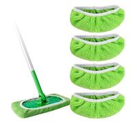 8 pièces de chiffons pour balai de 25,4 x 11,5 cm, tampons de nettoyage réutilisables pour balai à balayette, chiffons de rechange pour Swiffer, chiffons de nettoyage humides et secs