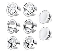 8 pièces de couvercle de trou de trop-plein, accessoires de décoration de trou de vidange, bouchon de trou rond en plastique, utilisé pour les éviers de cuisine et de salle de bain