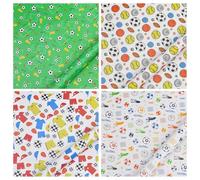 8 Pièces De Papier D'Emballage D'Élément De Football, Papier D'Emballage De Graffiti De Dessin Animé, Papier D'Emballage De Football Créatif, Matériaux D'Emballage De Cadeaux De Bricolage