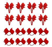 8 Pièces De Pinces À Cheveux Avec Nœud, 8 Pièces De Cordes À Cheveux Avec Nœud, Couvre-Chef Avec Nœud Pour Enfants, Accessoires De Cheveux Mignons Pour Filles, Pinces Latérales Antidérapantes.