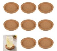8 Pièces Dessous de Verre en Liège Rond, ø 9cm, 18 mm D'épaisseur | Antidérapants, Résistants à la Chaleur, Réutilisables, Protection des Meubles, pour la Maison, le Bar, le Café, Bureaux