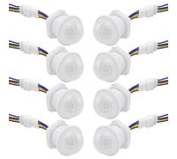 8 pièces détecteur de mouvement PIR capteur infrarouge, interrupteur détecteur infrarouge PIR 220V, détecteur automatique capteur interrupteur lumière, détecteur de mouvement infrarouge pour lampes à