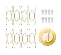 8 Pièces Dish Display Hangers, Cintres de Plaque Invisibles, Support Mural Décoratif et 8 Crochets pour Suspendre Assiettes, Arts de Chambre, Salon, Restaurant