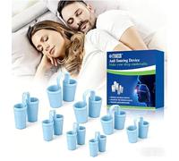 8 Pièces Dispositifs Anti Ronflement, Avec 2 Styles 4 Tailles Dilatateur Nasal, Dispositif de Réduction des Ronflements Réutilisable, Sommeil plus Confortable,azul