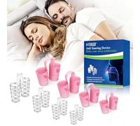 8 Pièces Dispositifs Anti Ronflement, Avec 2 Styles 4 Tailles Dilatateur Nasal, Dispositif de Réduction des Ronflements Réutilisable,Sommeil plus Confortable,Transparente + Rosa