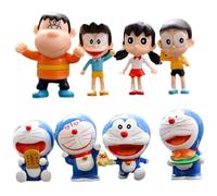 8 Pièces Doraemo-n Décoration de gâteau d'anniversaire,Mini Figurines Gateau Décoration,Doraemo-n Cake Topper,Figurine Gâteau Topper pour Décoration Décoration de Voiture,Cadeaux pour Enfants