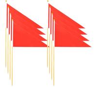 8 Pièces Drapeau Triangulaire de Marquage pour Pelouse, Rouge